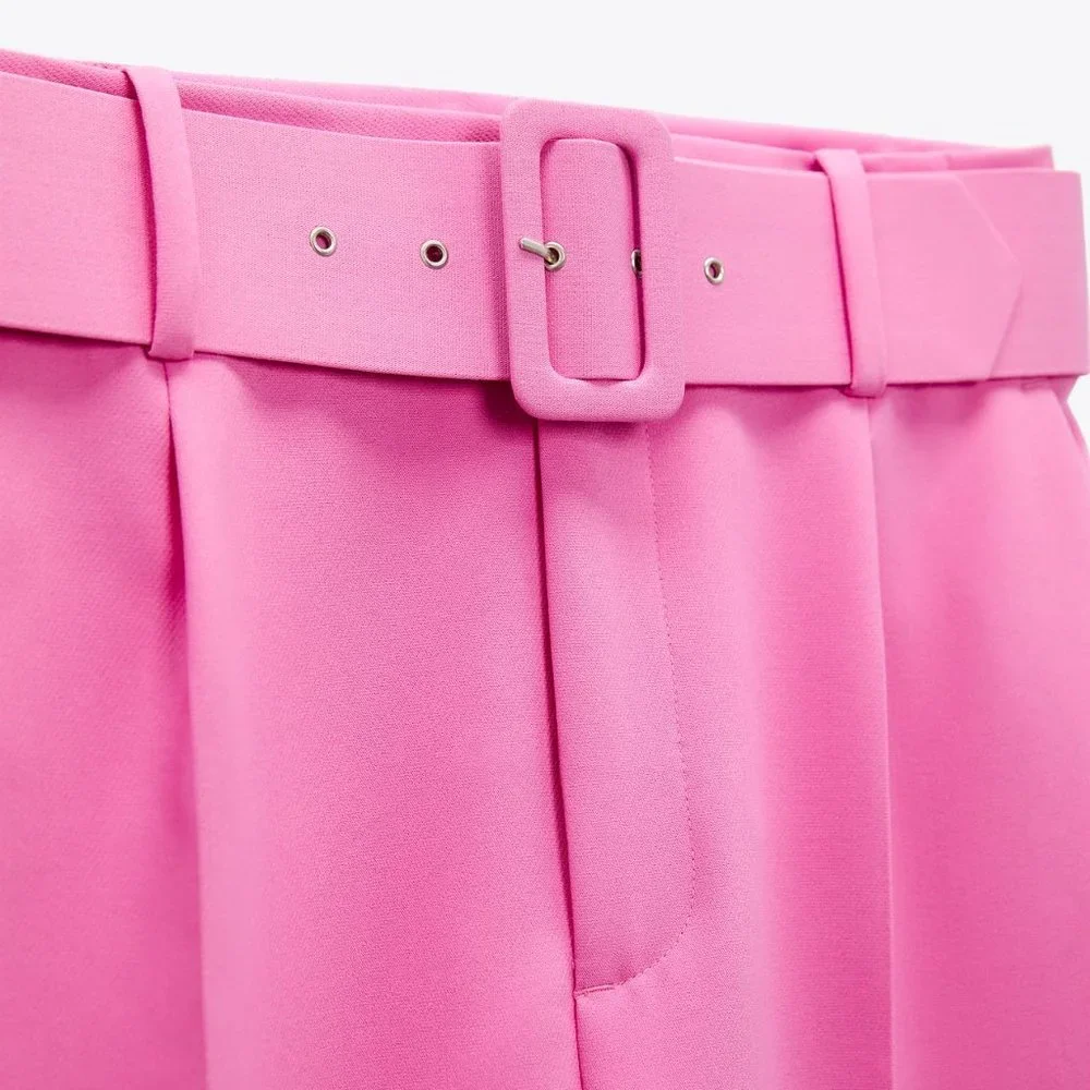 ZARA PANTS WITH FABRIC-COVERED BELT - Picture 5 of 5